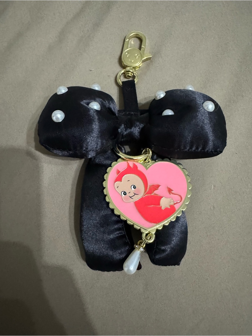 Kewpie Bow Bag Charm Devil Kewpie baby Whatever Makes You Happy!